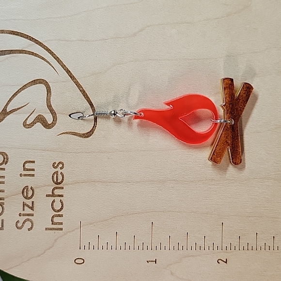 Campfire Dangle Earrings, lightweight - Picture 4 of 4